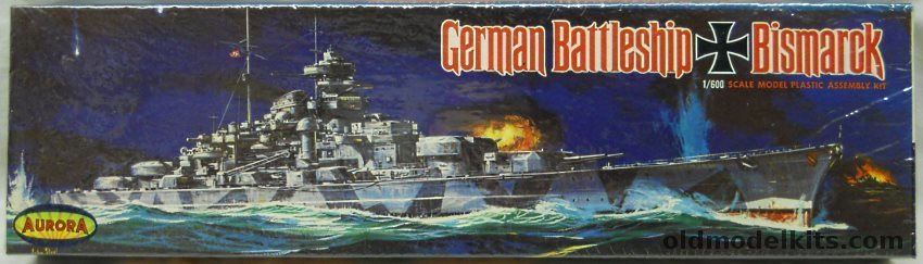 Aurora 1/600 German Battleship Bismarck, 715-200 plastic model kit